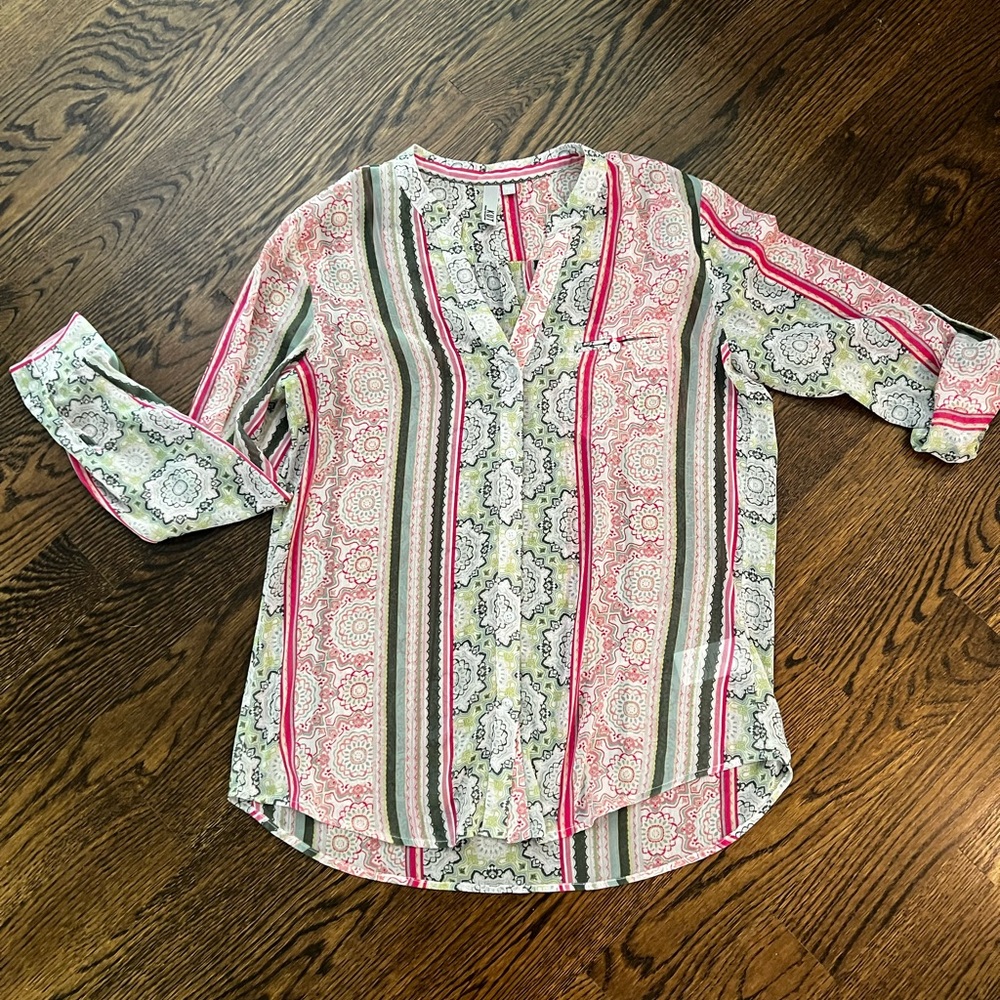 KUT from the Kloth multi colored top sheer and gorgeous